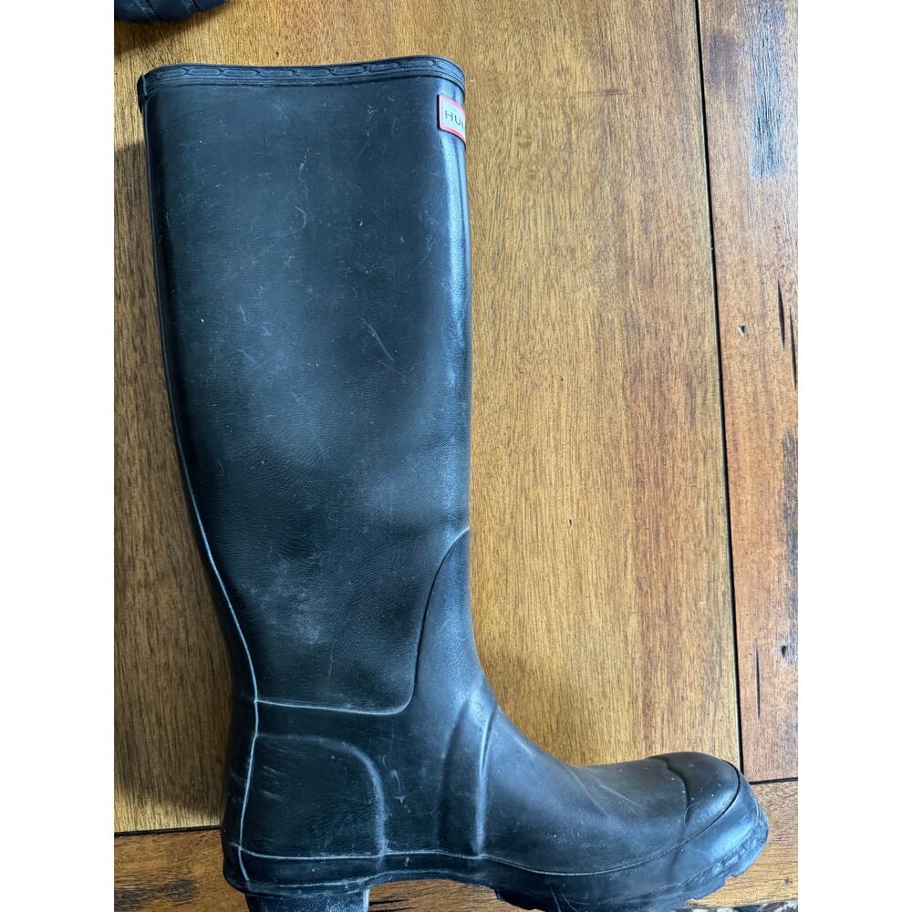 Hunter Original Gloss Tall Black Rain Boots W23616 US 7 - Picture 6 of 12